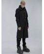 Punk Rave Black Gothic Punk High Collar Rivet Long Coat for Men