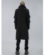 Punk Rave Black Gothic Punk High Collar Rivet Long Coat for Men