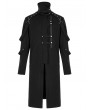 Punk Rave Black Gothic Punk High Collar Rivet Long Coat for Men