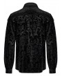 Punk Rave Black Vintage Loose Gothic Print Long Sleeve Velvet Shirt for Men
