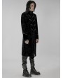 Punk Rave Black Gorgeous Vintage Gothic Printed Velvet Long Tail Coat for Men