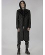 Punk Rave Black Vintage Gothic Decent Medium Length Jacquard Coat for Men