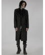 Punk Rave Black Vintage Gothic Decent Medium Length Jacquard Coat for Men