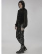 Punk Rave Black Vintage Gorgeous Double Breasted Jacquard Gothic Vest for Men