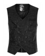 Punk Rave Black Vintage Gorgeous Double Breasted Jacquard Gothic Vest for Men