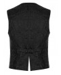 Punk Rave Black Vintage Gorgeous Double Breasted Jacquard Gothic Vest for Men