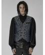 Punk Rave Blue Vintage Gorgeous Double Breasted Jacquard  Gothic Vest for Men