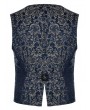 Punk Rave Blue Vintage Gorgeous Double Breasted Jacquard  Gothic Vest for Men