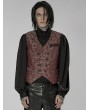 Punk Rave Red Vintage Gorgeous Double Breasted Jacquard Gothic Vest for Men