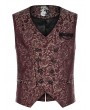 Punk Rave Red Vintage Gorgeous Double Breasted Jacquard Gothic Vest for Men