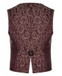 Punk Rave Red Vintage Gorgeous Double Breasted Jacquard Gothic Vest for Men