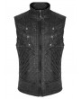 Punk Rave Gray Gothic Punk Post Apocalyptic Style Fit Vest for Men