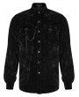 Punk Rave Black Gothic Punk Daily Velvet Shirt with Detachable Chain for Men