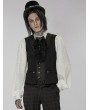 Punk Rave Black Vintage Gothic Patchwork Jacquard Short Vest for Men