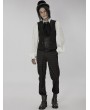 Punk Rave Black Vintage Gothic Patchwork Jacquard Short Vest for Men