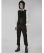 Punk Rave Black Vintage Gothic Patchwork Jacquard Short Vest for Men