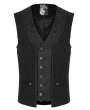 Punk Rave Black Vintage Gothic Patchwork Jacquard Short Vest for Men