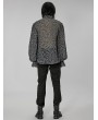 Punk Rave Gray Vintage Gothic Embossed Pattern Long Sleeve Shirt for Men