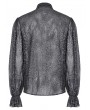 Punk Rave Gray Vintage Gothic Embossed Pattern Long Sleeve Shirt for Men