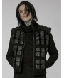 Punk Rave Black Gothic Punk Post Apocalyptic Geometric Pattern Vest for Men