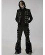 Punk Rave Black Gothic Punk Post Apocalyptic Geometric Pattern Vest for Men