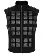 Punk Rave Black Gothic Punk Post Apocalyptic Geometric Pattern Vest for Men