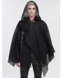 Devil Fashion Black Gothic Punk Irregular Loose Net Hooded Cloak for Men