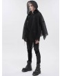 Devil Fashion Black Gothic Punk Irregular Loose Net Hooded Cloak for Men