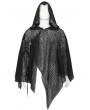 Devil Fashion Black Gothic Punk Irregular Loose Net Hooded Cloak for Men