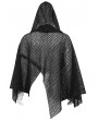 Devil Fashion Black Gothic Punk Irregular Loose Net Hooded Cloak for Men