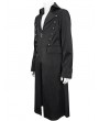 Devil Fashion Black Gothic Punk Leather Cross Long Coat for Men