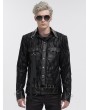 Devil Fashion Black Gothic Punk Street Fashion Striped Short Jacket for Men