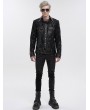 Devil Fashion Black Gothic Punk Street Fashion Striped Short Jacket for Men