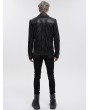 Devil Fashion Black Gothic Punk Street Fashion Striped Short Jacket for Men