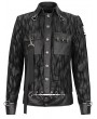 Devil Fashion Black Gothic Punk Street Fashion Striped Short Jacket for Men