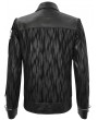 Devil Fashion Black Gothic Punk Street Fashion Striped Short Jacket for Men