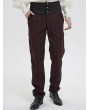 Devil Fashion Wine Red Stripe Gothic Vintage Long Fit Party Pants for Men