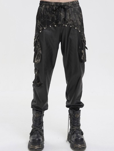 Devil Fashion Black Gothic Punk Rivet Daily Wear Long Loose Pants for Men