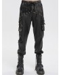 Devil Fashion Black Gothic Punk Rivet Daily Wear Long Loose Pants for Men