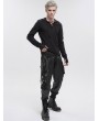 Devil Fashion Black Gothic Punk Rivet Daily Wear Long Loose Pants for Men