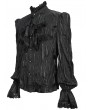 Devil Fashion Black Gothic Vintage Ruffle Lace Long Sleeve Party Shirt for Men