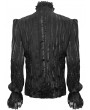 Devil Fashion Black Gothic Vintage Ruffle Lace Long Sleeve Party Shirt for Men