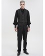 Devil Fashion Black Stripe Gothic Vintage Party Tailed Waistcoat for Men