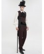 Devil Fashion Wine Red Stripe Gothic Vintage Party Tailed Waistcoat for Men