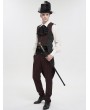 Devil Fashion Wine Red Stripe Gothic Vintage Party Tailed Waistcoat for Men