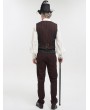 Devil Fashion Wine Red Stripe Gothic Vintage Party Tailed Waistcoat for Men