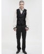 Devil Fashion Black Gothic Retro Gorgeous Jacquard Wedding Party Waistcoat for Men