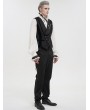 Devil Fashion Black Gothic Retro Gorgeous Jacquard Wedding Party Waistcoat for Men