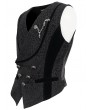 Devil Fashion Black Gothic Retro Gorgeous Jacquard Wedding Party Waistcoat for Men