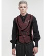 Devil Fashion Black and Red Gothic Retro Gorgeous Jacquard Wedding Party Waistcoat for Men